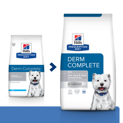 52742038797 9 Hill's Prescription Diet Canine Derm Complete Mini