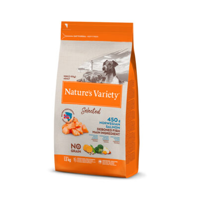 8410650271644 Nature's Variety Cão Selected No Grain Mini Adulto Salmão da Noruega
