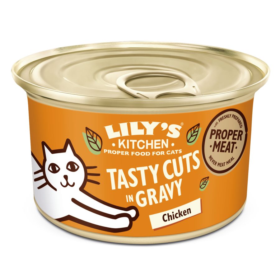 5056273603078 LK WET CAT TASTY CUTS CHICKEN 85g 02 scaled Lily's Kitchen Gato Tasty Cuts Frango 85g